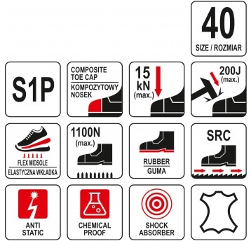 SPORT. PÓŁBUT ROBOCZY PARAD S1P ROZ. 40