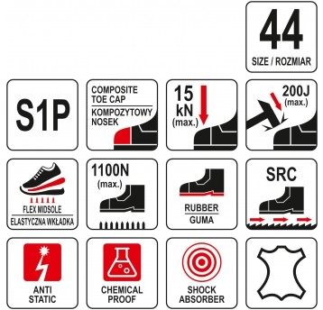 SPORT. PÓŁBUT ROBOCZY PARAD S1P ROZ. 44