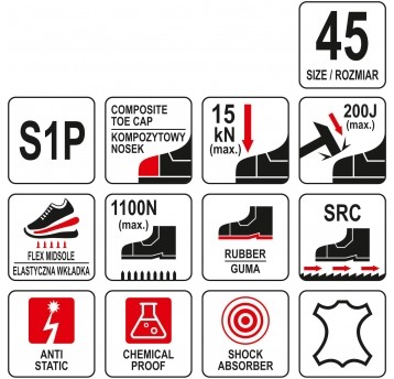 SPORT. PÓŁBUT ROBOCZY PARAD S1P ROZ. 45