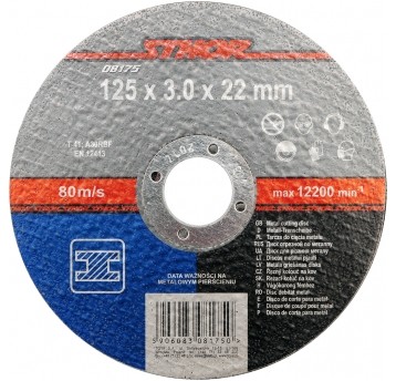 TARCZA DO CIĘCIA METALU 125X3,0X22