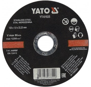 TARCZA DO CIĘCIA STALI INOX 125X1,0X22,2