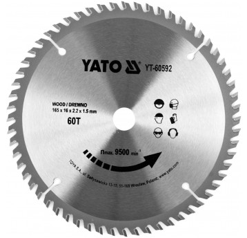 TARCZA TCT DO DREWNA 165X60TX16MM