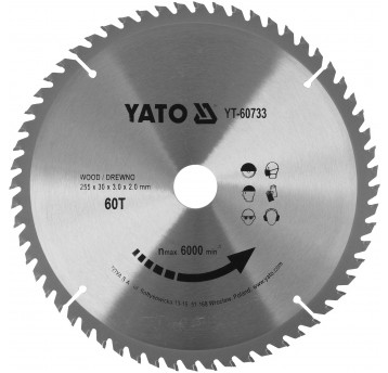 TARCZA WIDIOWA DO DREWNA 255X60TX30MM