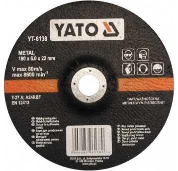 TARCZA WYP. DO SZLIF. METALU 180x6,0