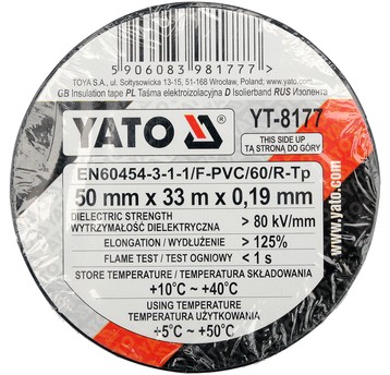 TAŚMA ELEKTROIZOLACYJNA 50MMx33M CZARNA