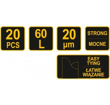 WORKI NA ODPADY Z USZAMI 60L 20SZT 20µM