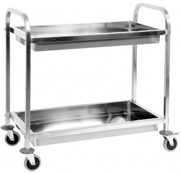 WÓZEK KELNERSKI 2-PÓŁKOWY GŁĘBOKI