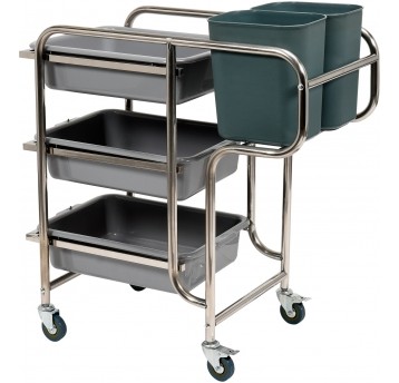 WÓZEK KELNERSKI 3-PÓŁKOWY Z 5 POJEMNIKAM