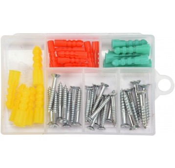 ZES WKRĘTÓW I KOŁKÓW ROZPOROWYCH 52SZT