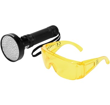 ZESTAW LATARKA UV 100 LED I OKULARY