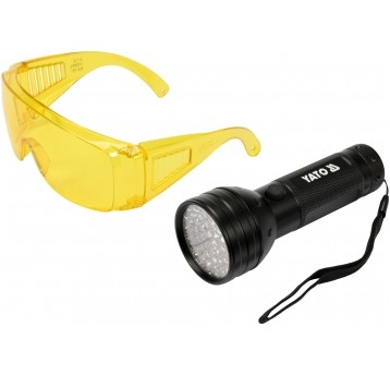 ZESTAW LATARKA UV 51 LED I OKULARY