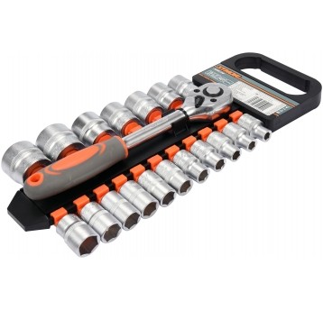 ZESTAW NASADEK Z GRZECHOTKĄ 1/2", 19SZT