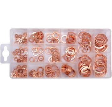 ZESTAW PODKŁADEK MIEDŹ MIĘKKICH 220 SZT