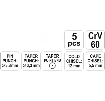 ZESTAW PRZECINAKÓW ŚLUSARSKICH