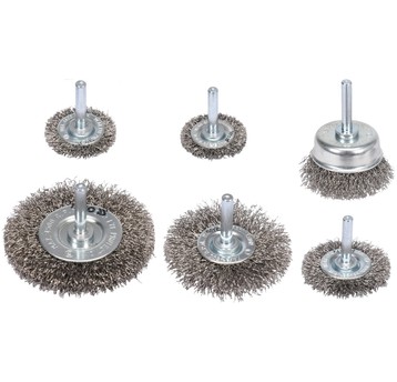 ZESTAW SZCZOTEK Z TRZPIENIEM 6SZT INOX