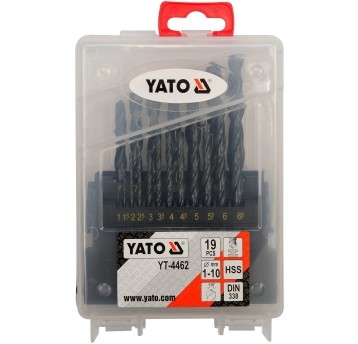 ZESTAW WIERTEŁ DO METAL.HSS 19SZT 1-10MM