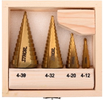 ZESTAW WIERTEŁ STOPNIOWYCH 4SZT.